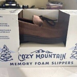 Cozy Mountain Men's Memory Foam Slippers – Size M (9-10) | New